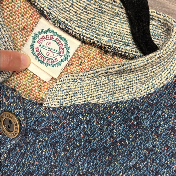 Vintage SUGAR  STREET Weavers Jacket Women’s Large Winter Snow Tapestry Blue. - Picture 2 of 13
